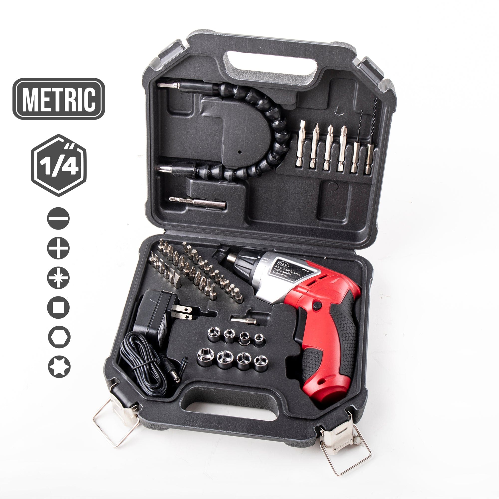 3.6V Lithium-Ion Rechargeable Screwdriver with 45 Piece Acce - Image 4