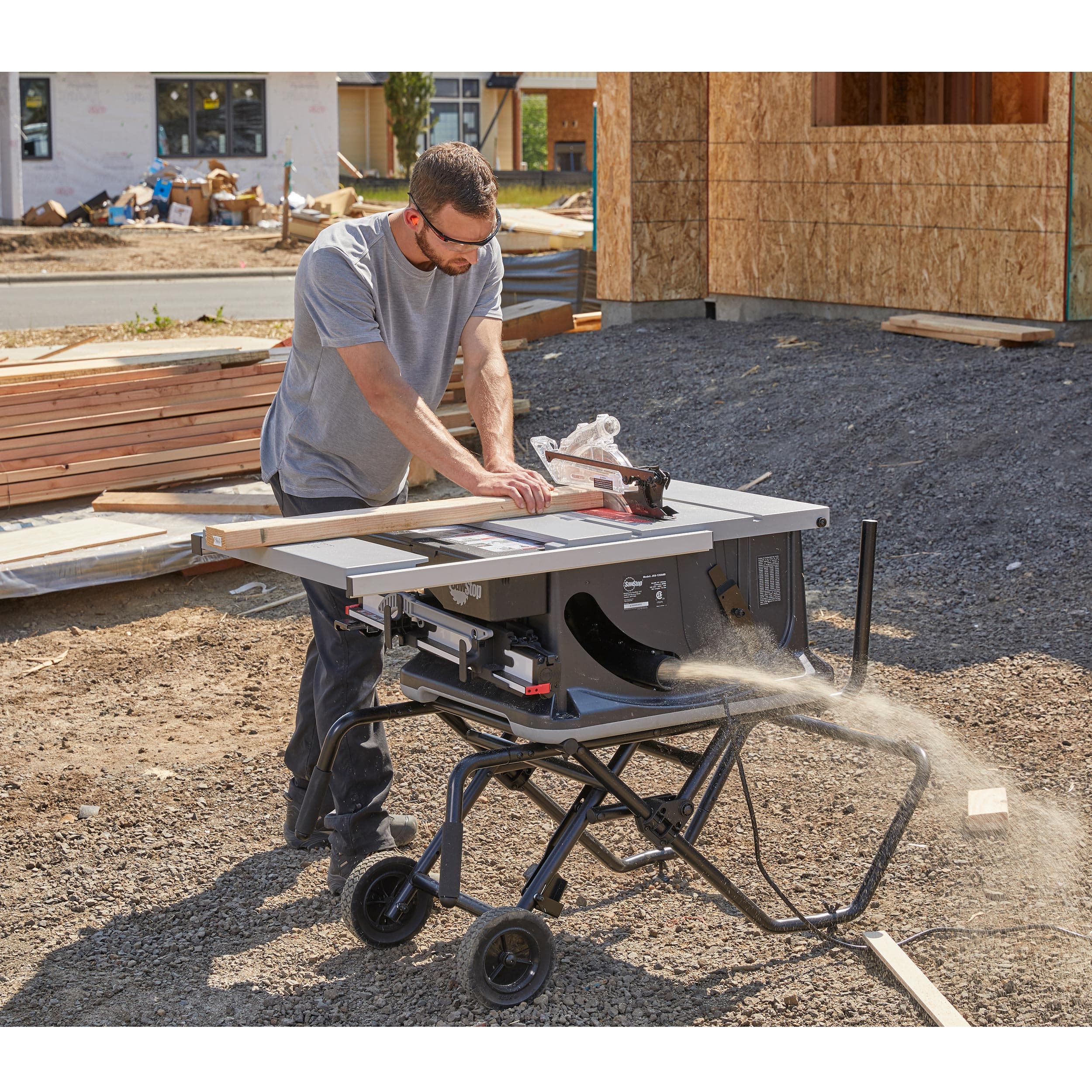 Jobsite Saw PRO with Mobile Cart Assembly - 1-1/2 HP - 1PH - 120V Model JSS-120A60 - Image 7