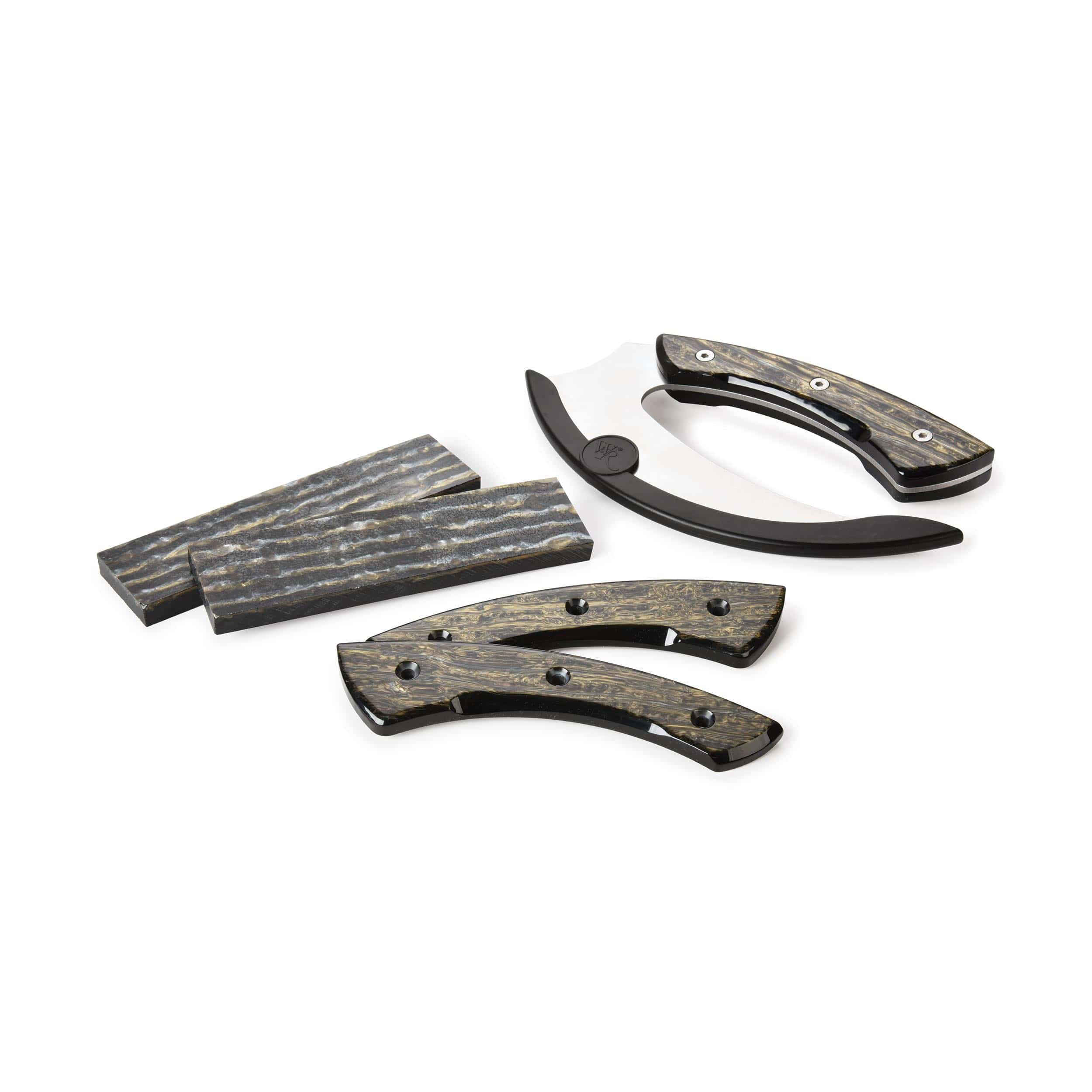 Poly Resin Knife Scales - 3/8" x 2" x 7" - Gold & Silver - Pair - Image 3
