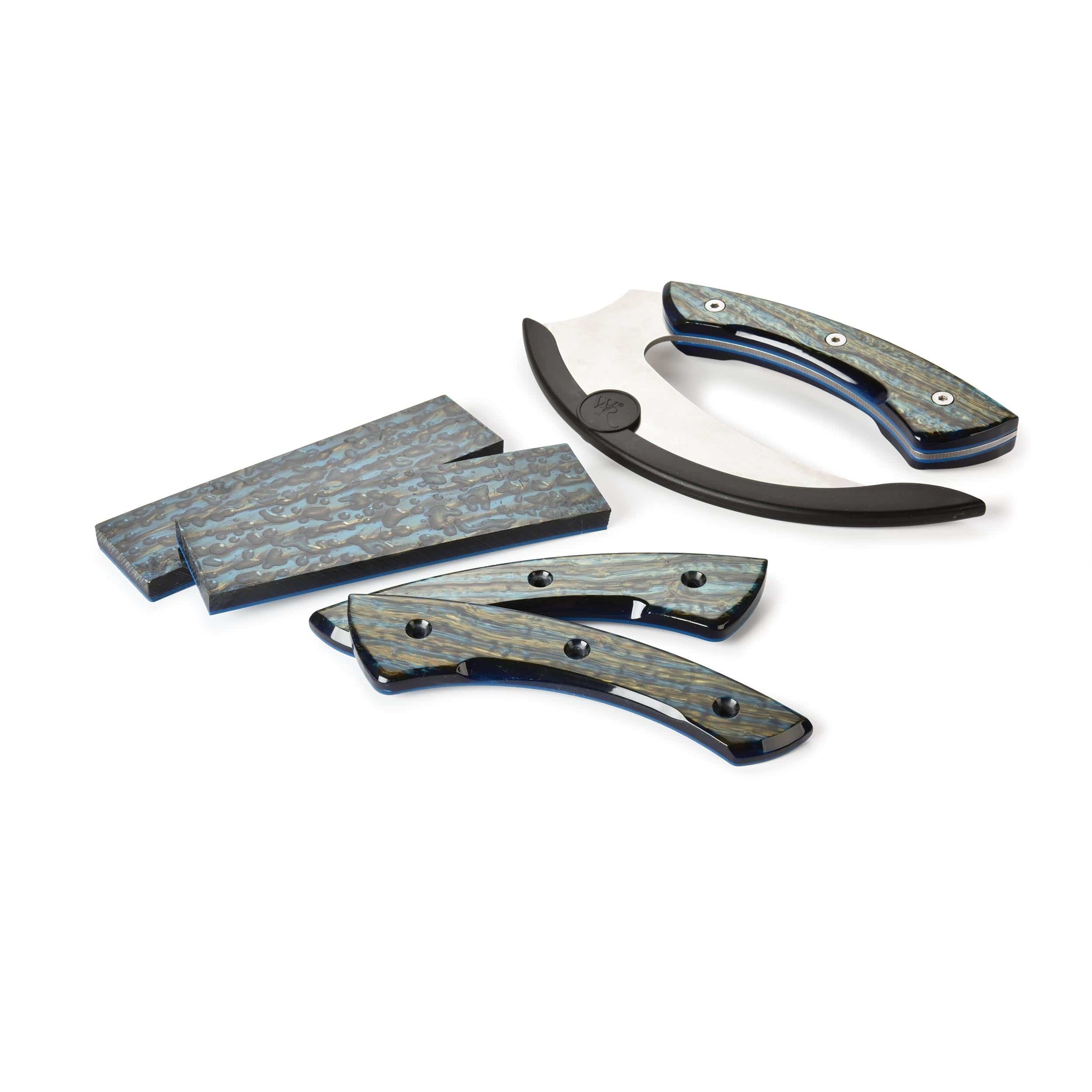 Poly Resin Knife Scales — 3/8" x 2" x 7" - Peacock - Pair - Image 3