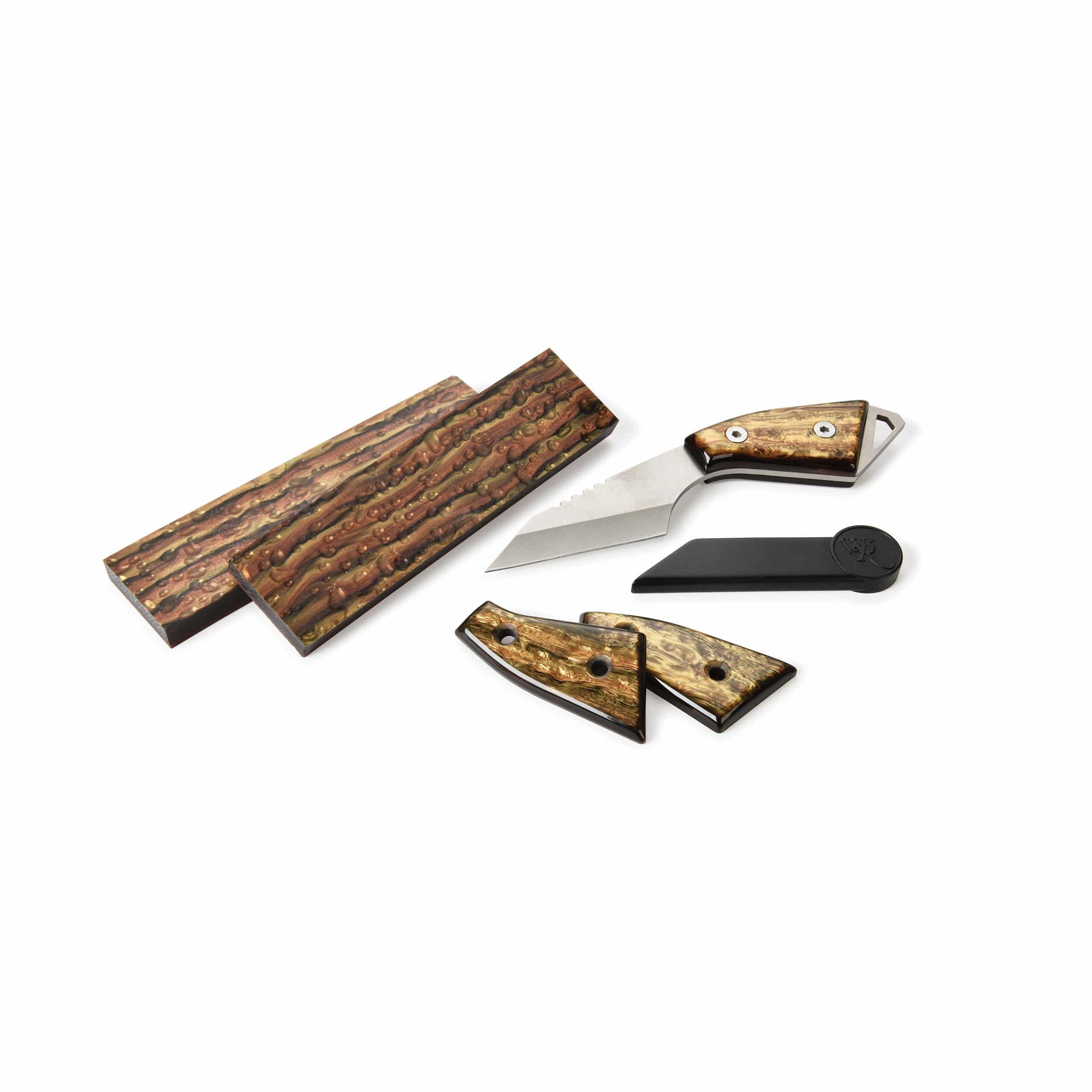 Poly Resin Knife Scales - 3/8" x 2" x 7" - Tigers Eye - Pair - Image 3
